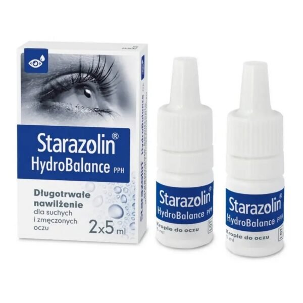 Starazolin HydroBalance eye drops soothe the feeling of dryness, irritation, tired eyes and sand under the eyelids.