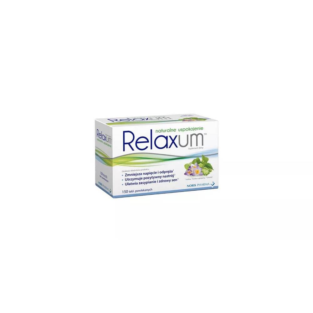 tabletki relaxum 150 szt RELAXUM is a product intended for adults exposed to prolonged or periodic stress and experiencing problems falling asleep as a result of states of nervous tension and anxiety.