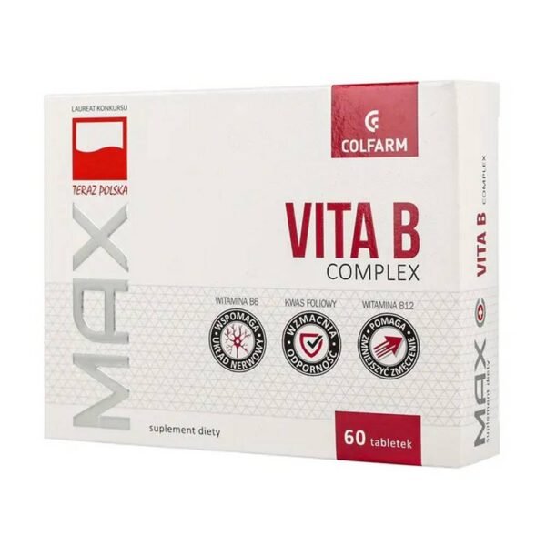Max Vitaminum B Complex – это пищевая добавка, содержащая комплекс витаминов группы B, которые поддерживают работу нервной системы.