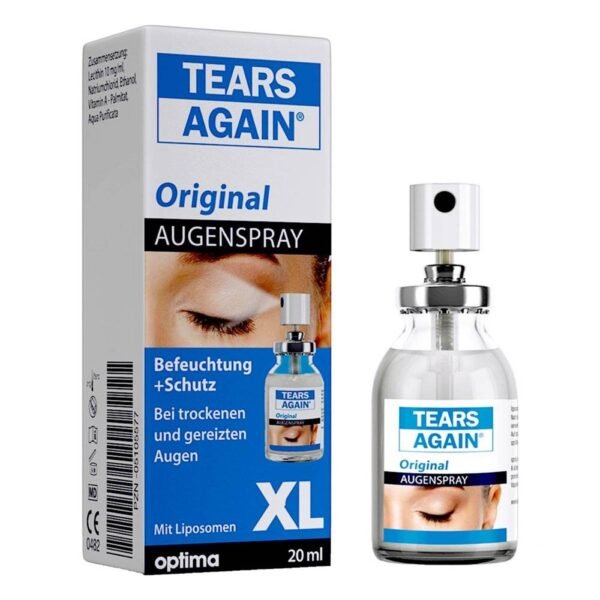 Lipstick eye spray Tears Again XL stabilizes protective lipids film.