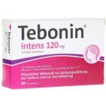 Tebonin Intensive for the symptomatic treatment of organically caused cerebrovascular disorders accompanied by a progressive decline or loss of acquired mental abilities with the main complaints: memory/concentration impairment, depression, dizziness, tinnitus, headaches.