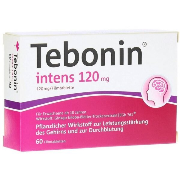 Tebonin Intensive for the symptomatic treatment of organically caused cerebrovascular disorders accompanied by a progressive decline or loss of acquired mental abilities with the main complaints: memory/concentration impairment, depression, dizziness, tinnitus, headaches.