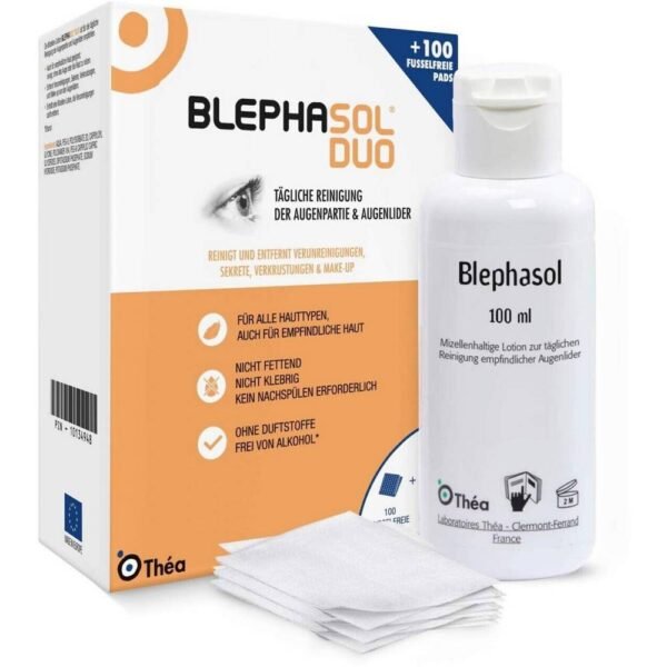 A gentle lotion with micellar content that does not leave a film or greasy marks on the skin and has sebum-regulating properties. Blephaclean for gentle and effective cleansing of the eyelids, eyelashes and eyelid margins.