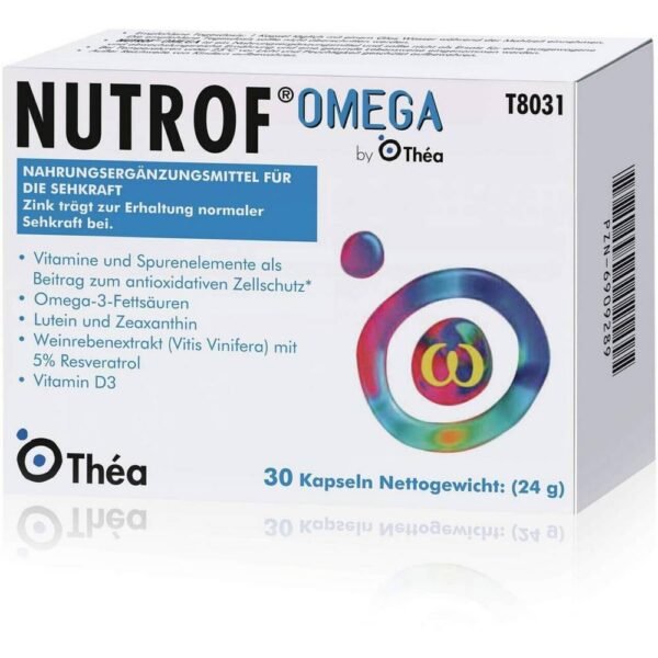 Nutrof Omega is a supplementary balanced diet for the treatment of age-related macular degeneration (AMD).
