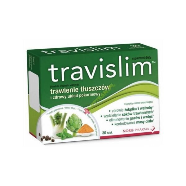 TRAVISLIM is a drug intended for adults, the ingredients of which support the digestion of fats and the health of the digestive system.