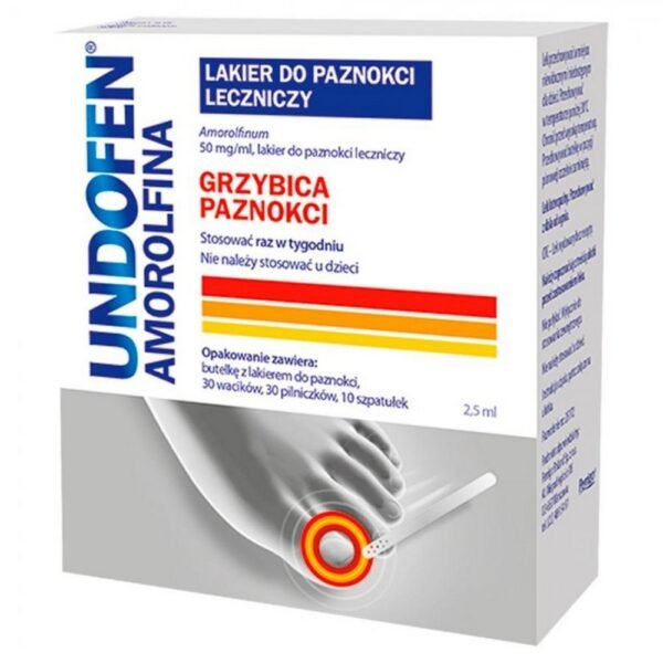 Undofen Amorolfine is used to treat nail fungus caused by dermatophytes, yeasts and molds and limited to two nails and the top and sides of these nails.