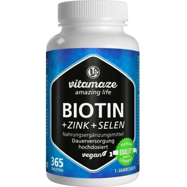 Biotin is present in zinc and selenium for the skin, hair growth and nails.