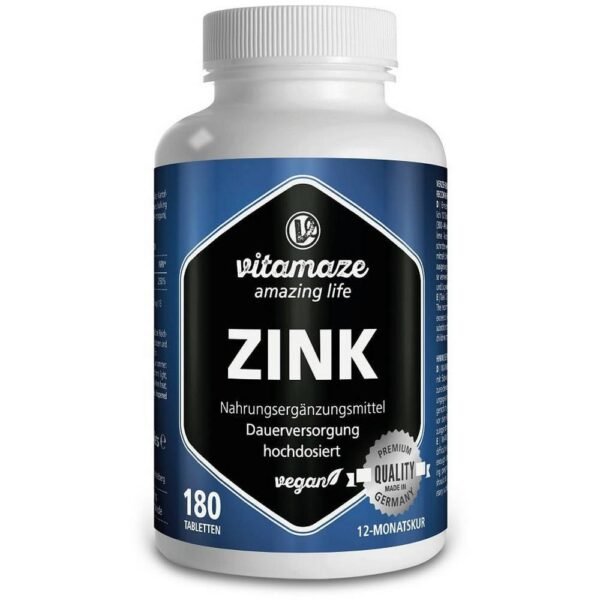 Zinc all-round mineral for the immune system, bones, vision, skin, hair, nails