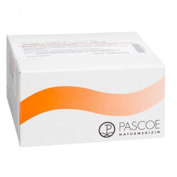 Pascoe Vitamin B 12 Depot Inj 1500 mcg ampoules contain an injection solution for the treatment of vitamin B12 deficiency.