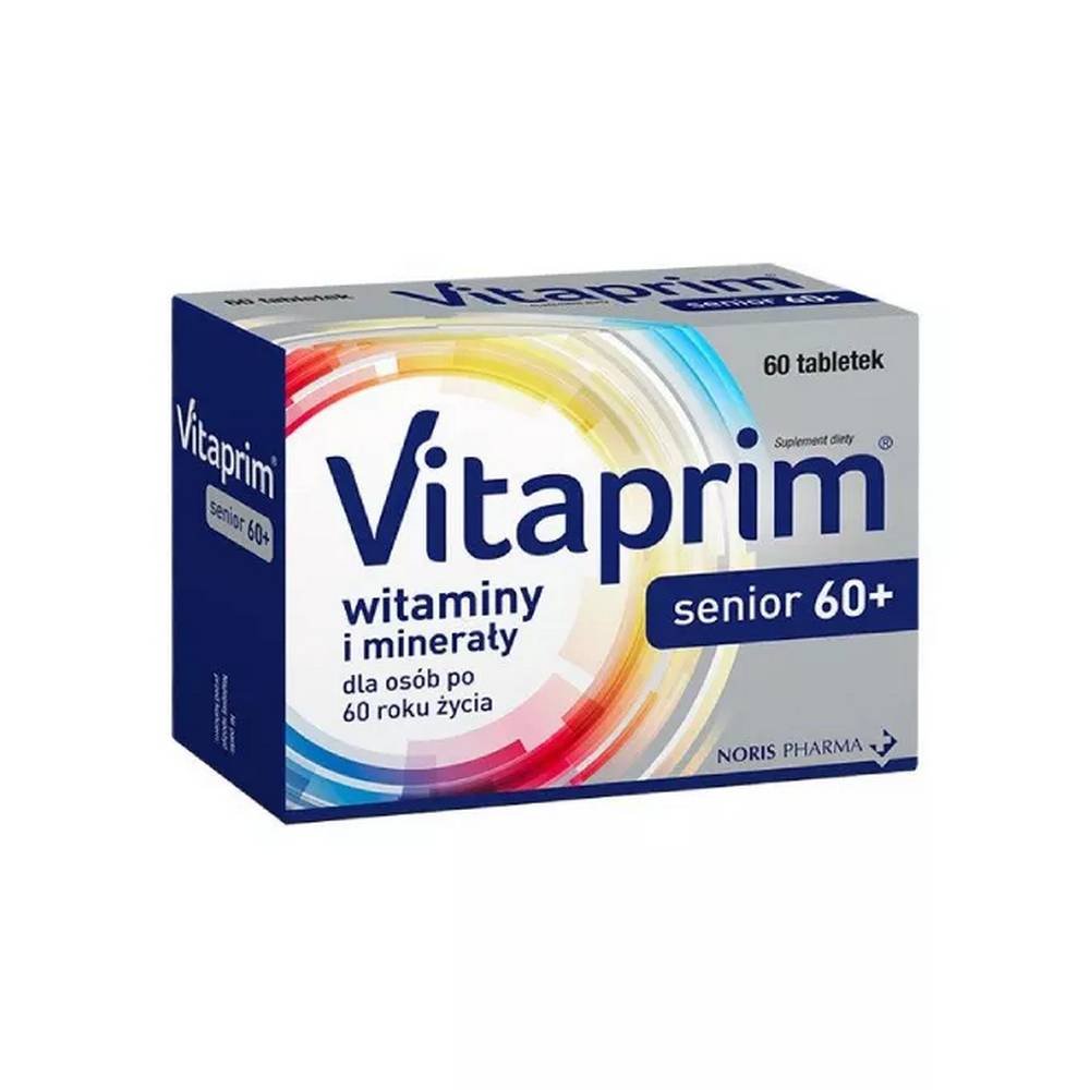 vitaprim senior 60 tabl VITAPRIM Senior 60+ es un complemento alimenticio diseñado para mantener la salud de personas mayores de 60 años.