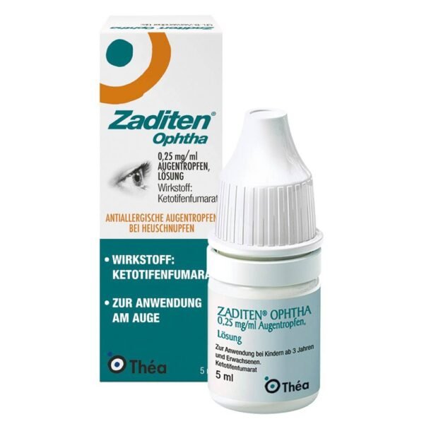 Zaditen Ofta eye drops are used to treat seasonal allergic conjunctivitis (itching, watery eyes, redness or swelling of the eyes and/or eyelids).