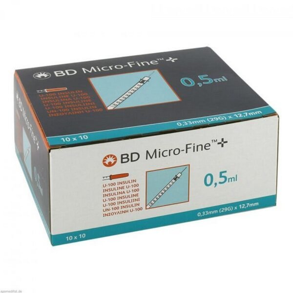 BD micro-fin+ U-100 insulin sprays 12.7 mm