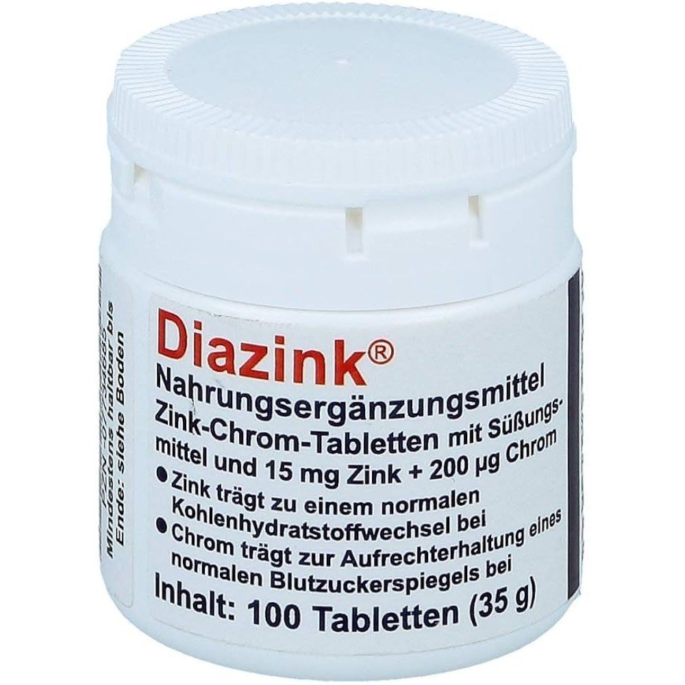 diazink tablets 100 pcs Таблетки Diazink® Таблетки цинка и хрома при сахарном диабете, диализном лечении. Сбалансированная дополнительная диета с 15 мг цинка и 200 мкг хрома / таблетка.
