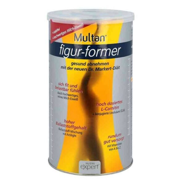 Multan® Body Shaper is a food supplement made from protein-rich powder with vitamins, minerals, L-carnitine, conjugated linoleic acid (CLA) and fibre for conversion into a low-calorie liquid.