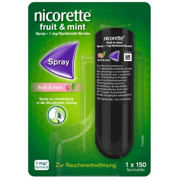 Nicorette Fruit & Mint for the treatment of tobacco addiction in adults.