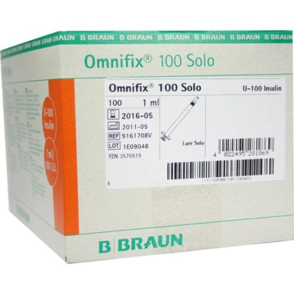 Omnifix® 100 soloinsulin syringe for U 100-insulin (100 i.U./Ml)- latex-free- without cannula- 1 ml of filling volume