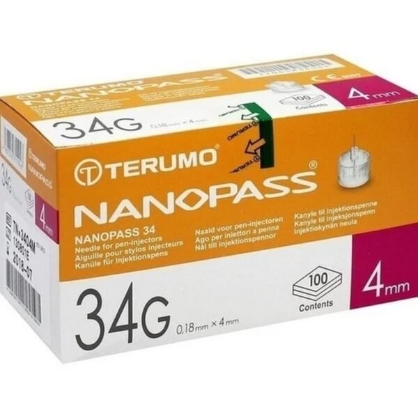 TERUMO NANOPASS 34 Pen cannula 34 G 0,18x4 mm