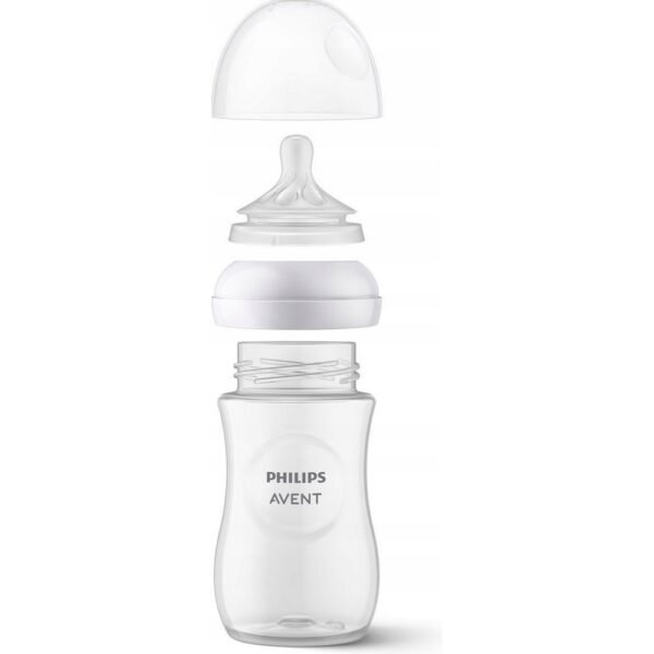 The AVENT Natural 3.0 Anti-Colic Bottle (330 ml) is designed to reduce colic by using a unique valve that limits air intake, promoting a more comfortable feeding experience. Its natural-shaped teat closely mimics breastfeeding, which helps ease transitions between bottle and breast. Suitable for infants from 3 months and older.