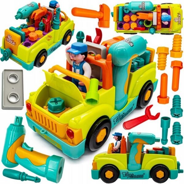 Un juego de automóvil interactivo diseñado para que los niños practiquen torcer y desenroscar piezas, mejorando las habilidades motoras .