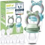 Mesh or Silicone Design: Allows babies to chew and suck on small pieces of fruit without the risk of choking.