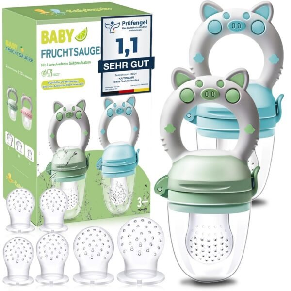 Mesh or Silicone Design: Allows babies to chew and suck on small pieces of fruit without the risk of choking.