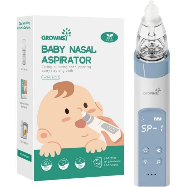 Gentle and Effective Mucus Removal: The aspirator is designed to safely remove mucus from a baby’s nose, making it easier for them to breathe, especially during colds or allergies. It is gentle on delicate nasal passages and offers non-invasive relief from congestion.