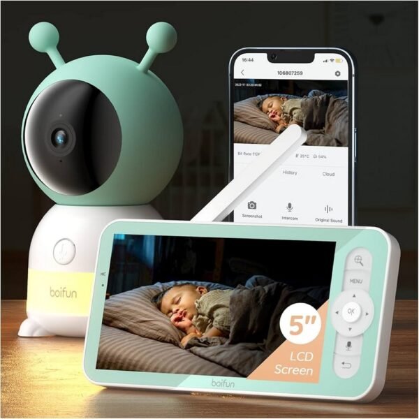 BOIFUN Baby Monitor with Camera 2K/3MP for crystal-clear monitoring of your baby.