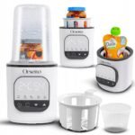 The Orsetto Gusto 3.0 Bottle Warmer and Sterilizer 5-in-1 is a versatile device that warms bottles, sterilizes baby items, and more, supporting convenience for parents. It has multiple functions, including defrosting, quick and gentle warming, and a steam sterilization mode, ideal for a variety of feeding needs. The compact design and user-friendly controls make it suitable for daily use with various baby products.