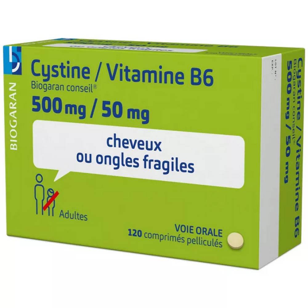 cystine vitamin b6 biogaran 500 mg50 mg 120 Лечение волос, ослабленных ногтей - Взрослые