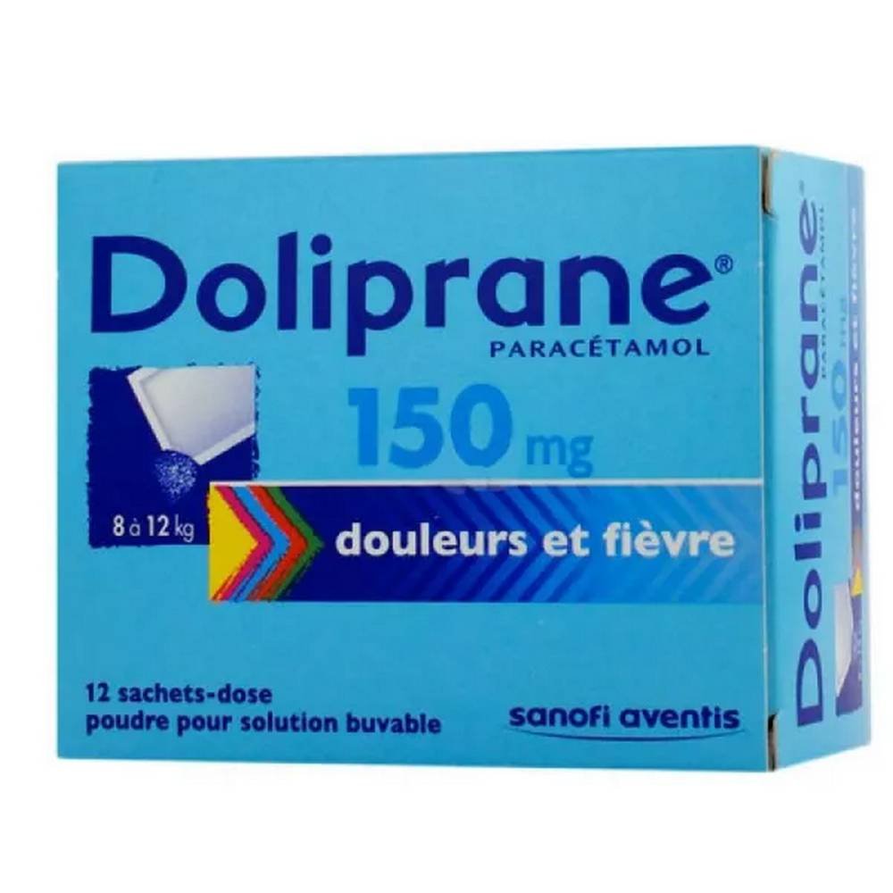 doliprane 150 mg 12 doliprane Pain and fever - Infants weighing 8 to 12 kg