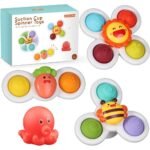 Suction Cup Base: The toy features a strong suction cup that allows it to stick securely to smooth surfaces such as high chairs, tables, or bathtubs. This stability encourages independent play without the toy easily sliding or falling.