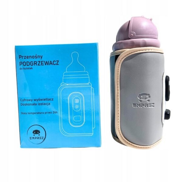 The Emprez Portable Bottle Heater is a Polish brand designed for tourists, ideal for warming baby bottles on the go. It offers convenience for parents, allowing easy heating of milk or formula anywhere. Its compact design makes it travel-friendly, and it is compatible with most bottle types