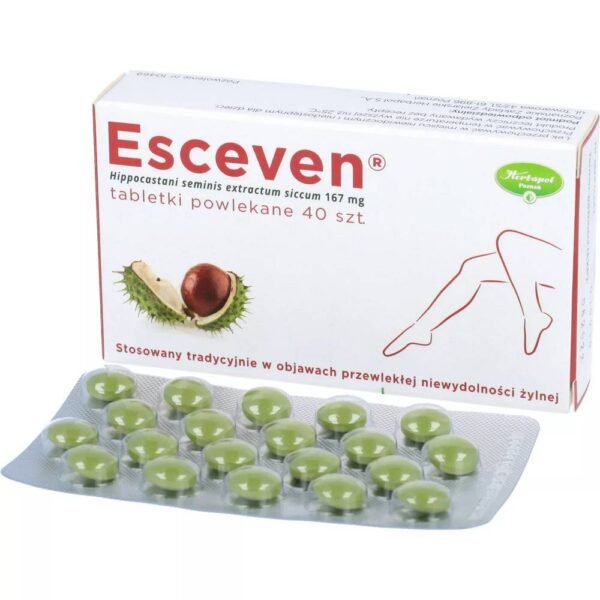 Esceven is used to treat symptoms of venous insufficiency such as swelling, pain and heaviness in the legs, varicose veins and calf cramps.