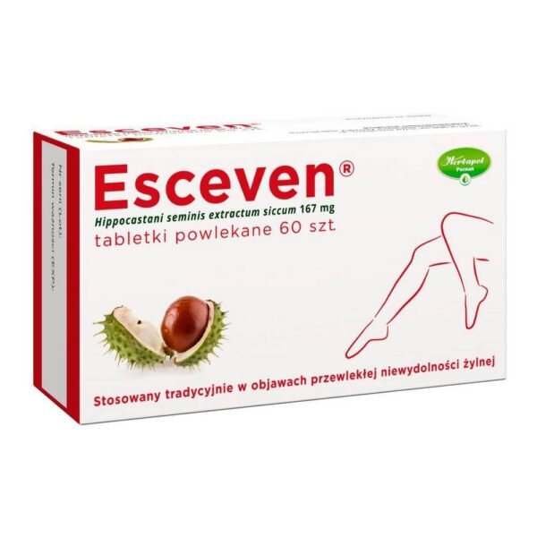 Esceven is a drug used to treat symptoms of venous insufficiency, such as swelling, pain and heaviness in the legs, varicose veins, and calf cramps.