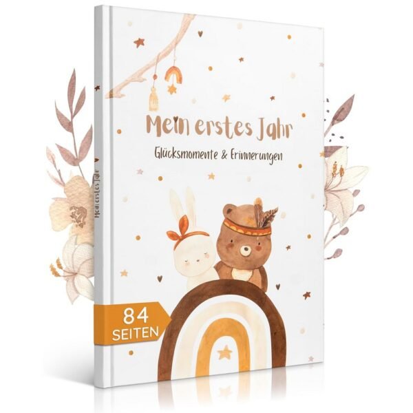 EULENTALER® The Baby Diary (Boho), Creatively – a beautifully designed baby diary for documenting special moments, milestones, and memories. The boho style offers a creative and personalized way to record your baby's firsts.