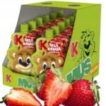 Kubuś Fruit Mousse for Children offers a delightful blend of 100% strawberry, apple, banana, and carrot flavors in a convenient 12x100g pack. This product provides a tasty and nutritious snack, perfect for little ones. With no added sugar, it's made from natural ingredients, ensuring a healthy option for children.