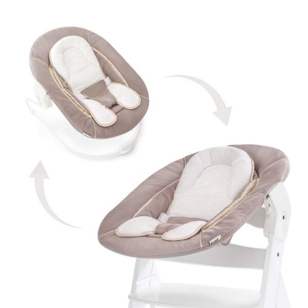 Les accessoires pour chaises hautes Hauck Alpha + offrent le confort et la sécurité nécessaires pendant les repas.