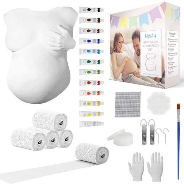 Complete Kit: Includes everything needed to create a plaster cast of the baby belly.