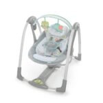 Ingenuity Hugs & Hoots Folding & Portable Baby Swing for soothing comfort and delightful entertainment for your little one.