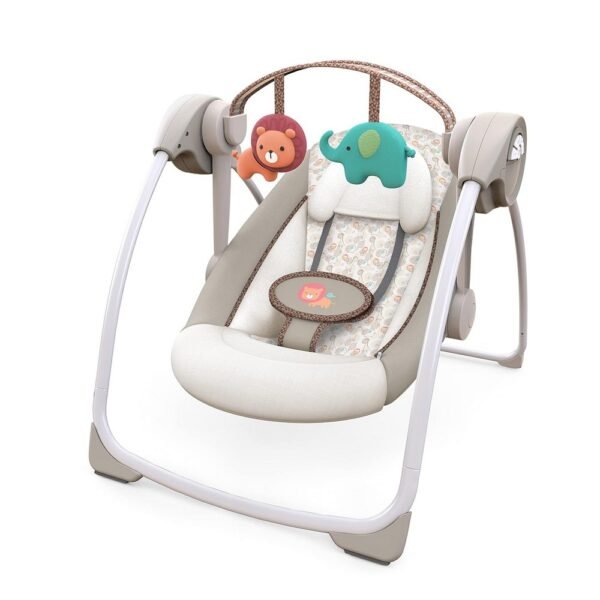 Ingenuity Portable Baby Swing offers gentle swinging motions to soothe and relax your baby.