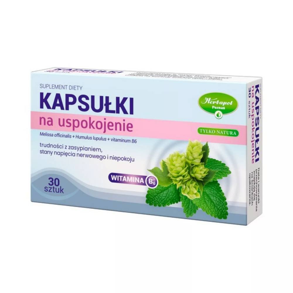 kapsulki herbapol na uspokojenie 30 szt Cápsulas calmantes: biológicamente activas, que ayudan a relajar y calmar.