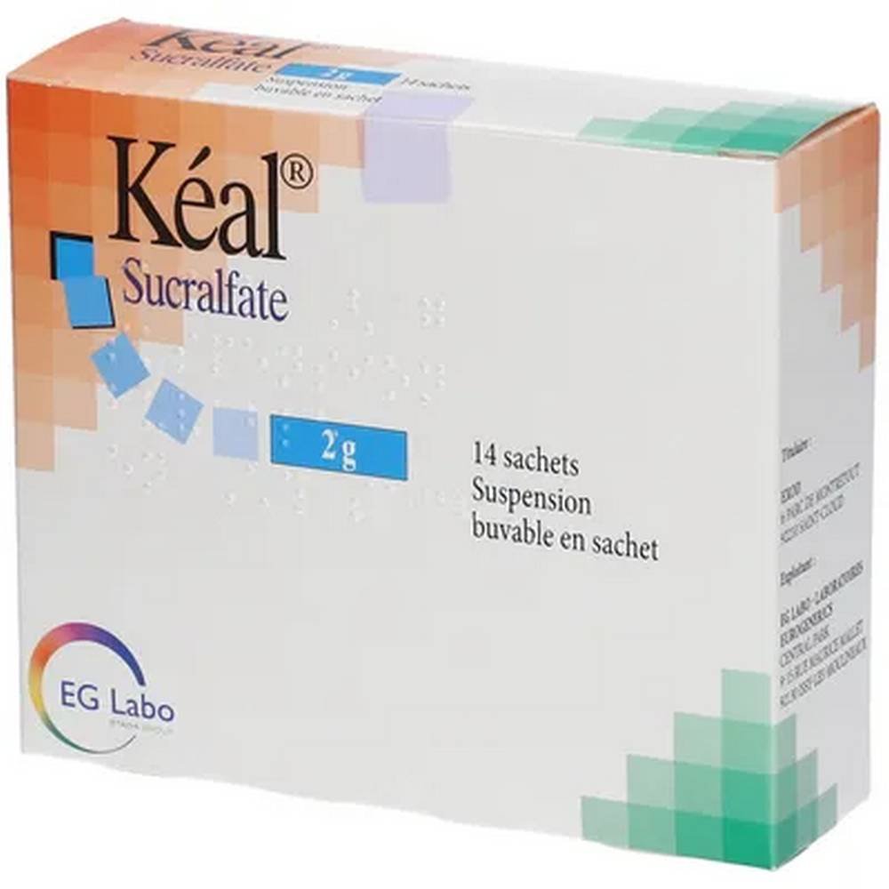 keal 2 g 14 eg lab Treatment of gastric or duodenal ulcer - Sucralfate - Adult