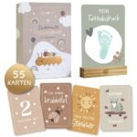 Creative Design: Beautifully illustrated cards for capturing key milestones.