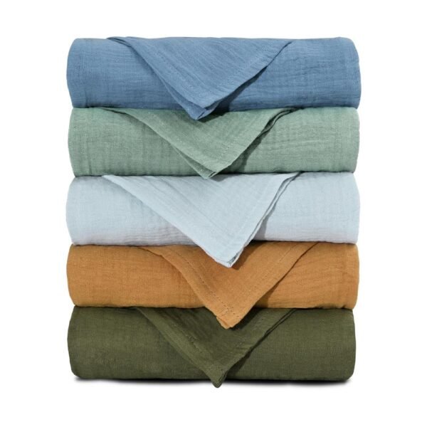 These muslin squares are made from soft, breathable fabric, ideal for delicate baby skin.