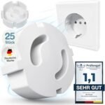 MUTKIND® Socket Child Lock, Safe Socket Covers with Twist Mechanism, Easy to Install with Tesa Adhesive, Ideal for Protecting Young Children from Electrical Hazards.