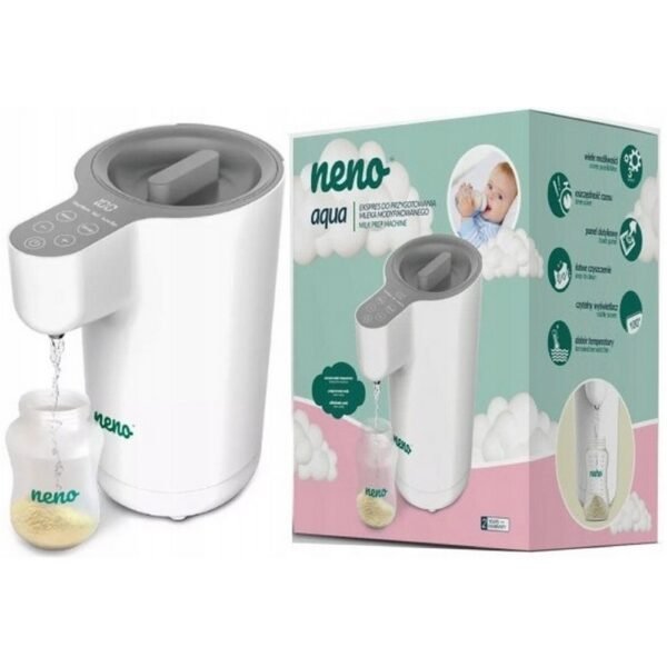 The Neno Aqua Machine is designed for preparing modified milk and comes with a heater set. This innovative device simplifies the process of warming milk to the perfect temperature for your baby, ensuring optimal nutrition.