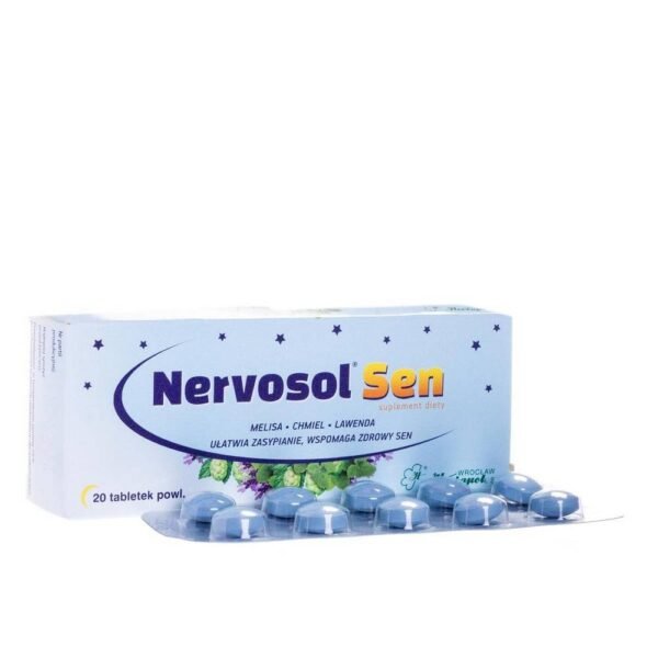 Nervosol Sen is a dietary supplement intended for adults whose herbal ingredients promote sleep and support healthy sleep.