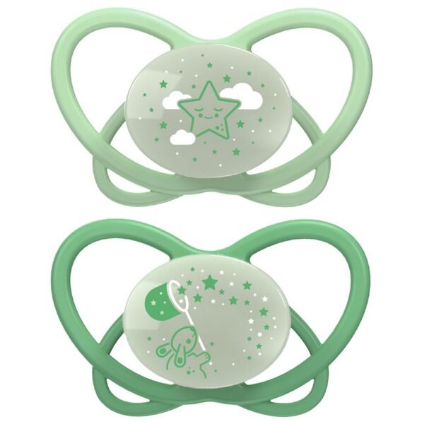 The NIP Butterfly is a skin- and tooth-friendly light dummy designed for infants. It features a unique butterfly shape that prevents skin irritation while allowing for optimal airflow. Made from soft, BPA-free materials, it supports healthy oral development and is comfortable for babies to use.