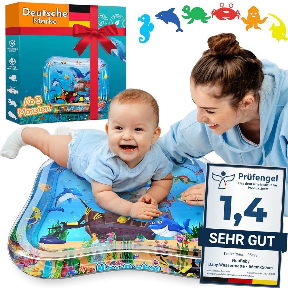 noubaby® water mat baby bpa free large i baby mat and toy from 3 Ce grand tapis d'eau est sans BPA et conçu pour les bébés âgés de 3 mois et plus.