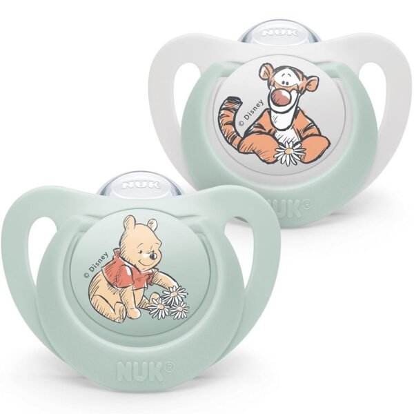 The NUK Star Baby Dummy is designed for babies aged 0-6 months. It features a soft silicone nipple that promotes healthy oral development, and the star-shaped design provides additional comfort. The dummy is BPA-free and gentle on sensitive skin.